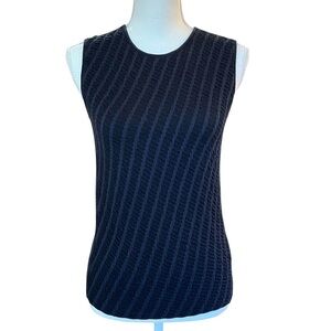 Armani Collezioni Stretch Knit Sleeveless Stripe Top - Size 8